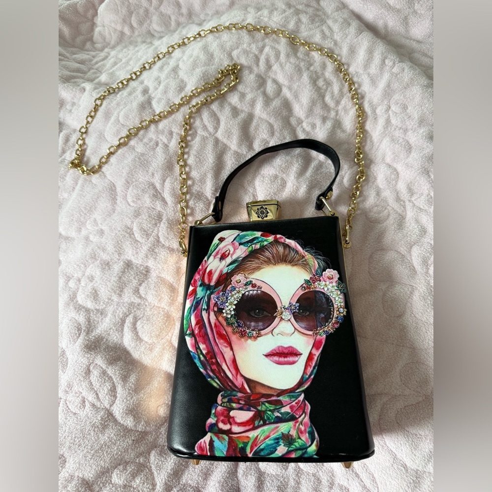 FUN Black and Multicolor Women's crossbody Bag
